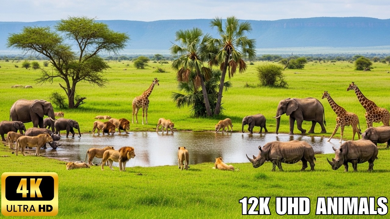 4K African Safari: Maasai Mara, Kenya - Stunning Wildlife Encounter with Traditional African Music