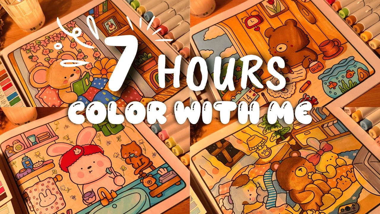 the world’s coziest 7 hours color with me 🌙✨ let go of anxiety | coco wyo | ohuhu markers