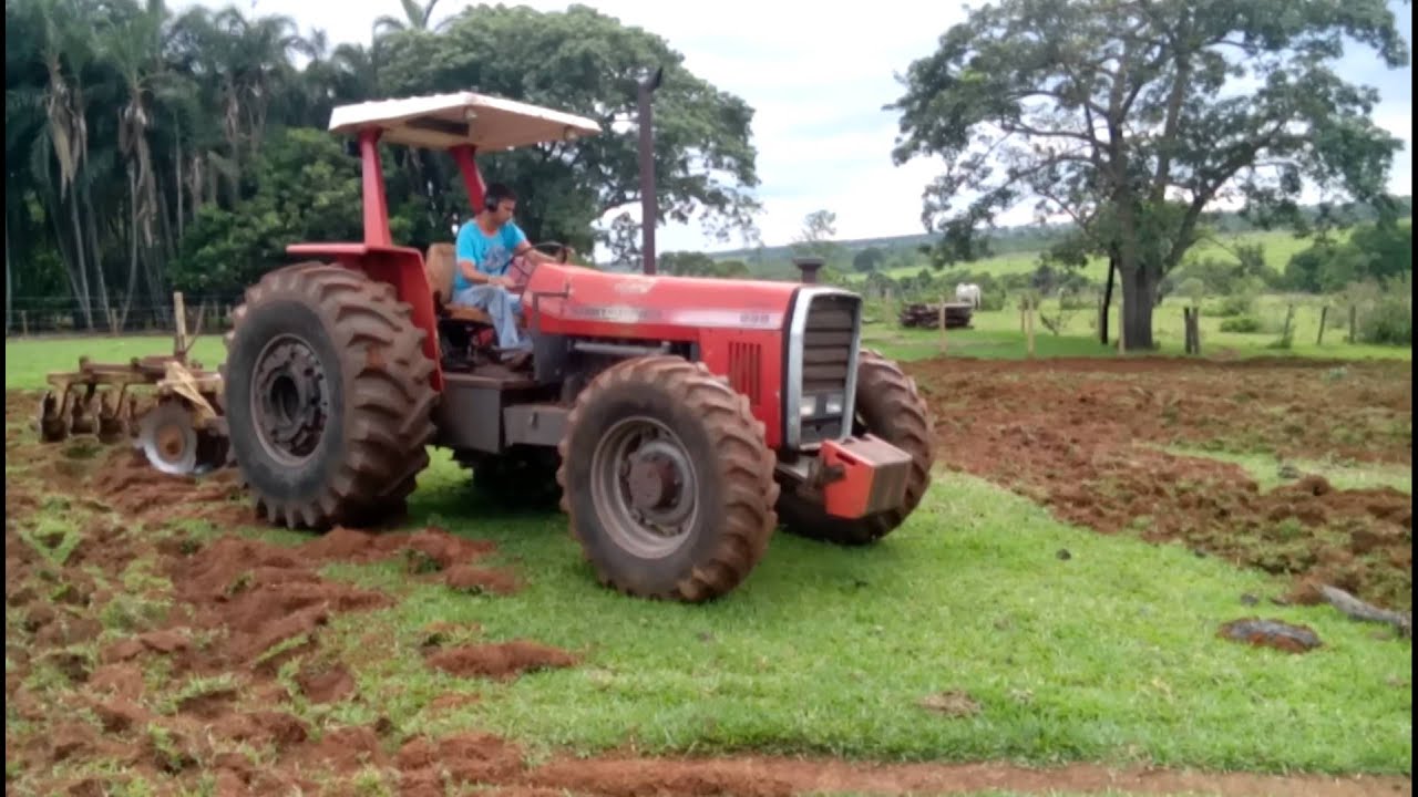TRATORMEC...MASSEY FERGUSON 296 TURBO COM GRADE DE ARRASTO.