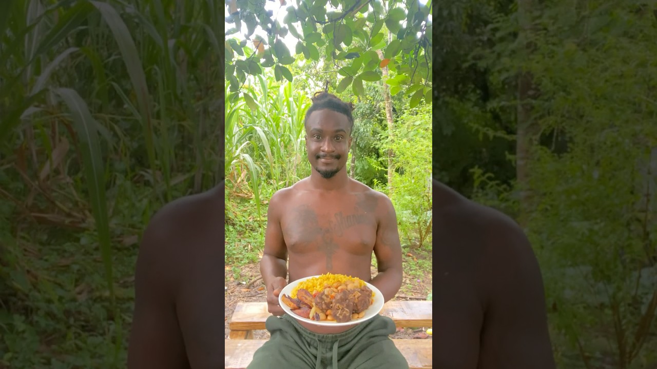 Outdoor Cooking In Jamaica (ASMR) #shortsfeed #outdoorcooking #outdoors