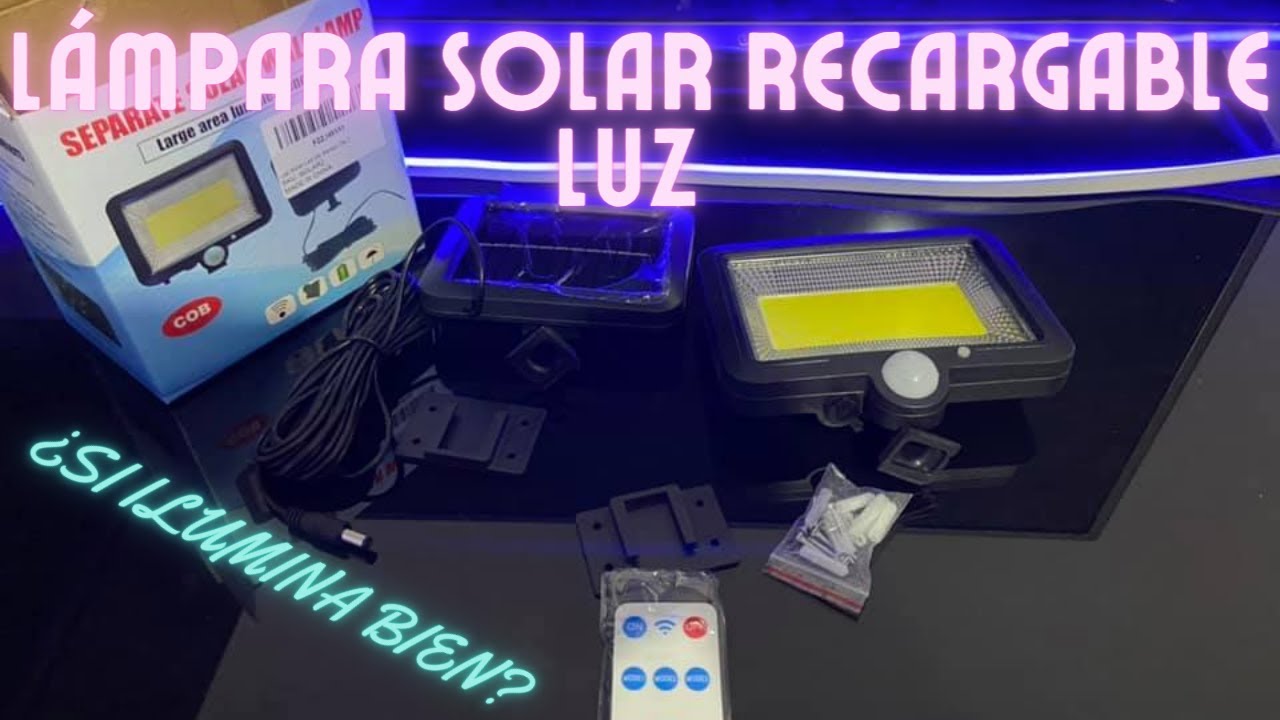 Lámpara Solar Recargable Luz Solar Exterior Jardín 100 Led/ UNBOXING