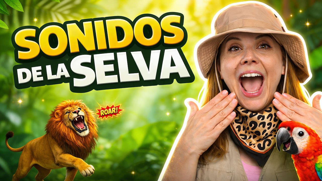 ¡Adivina el Animal! 🦁🐒🦜 Sonidos de la Selva con Mrs. Pink | Español & English