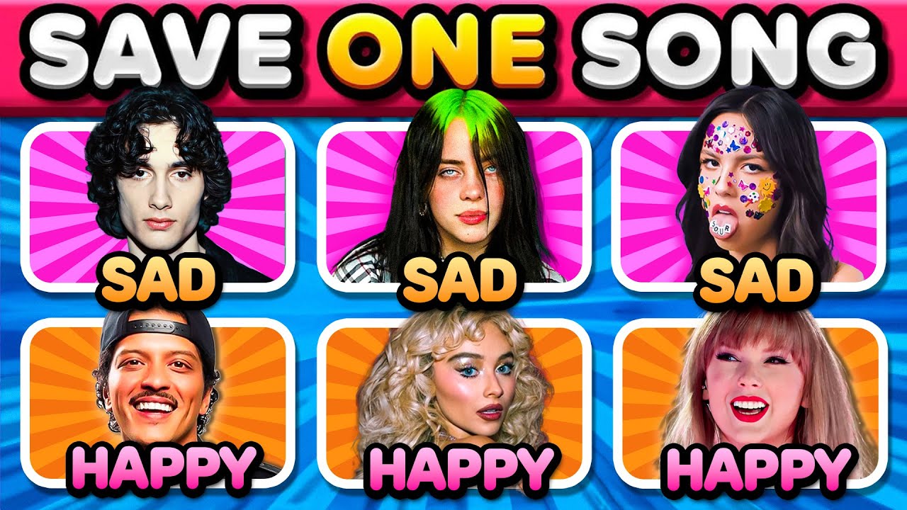 😭 SAD vs HAPPY 😁: Save One Song 🎵 3 Songs vs 3 Songs | Music Quiz 2025