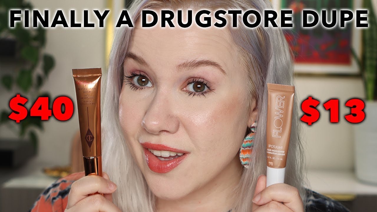 Flower Beauty Spotlight Liquid Highlighters vs Charlotte Tilbury Beauty Light Wand