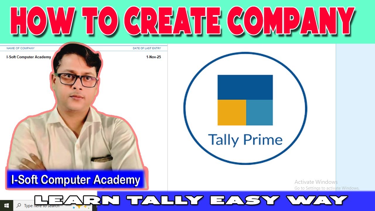 How to Create Company in Tally Prime (Hindi + English) | How To Set Password & Remove  Edit Delete