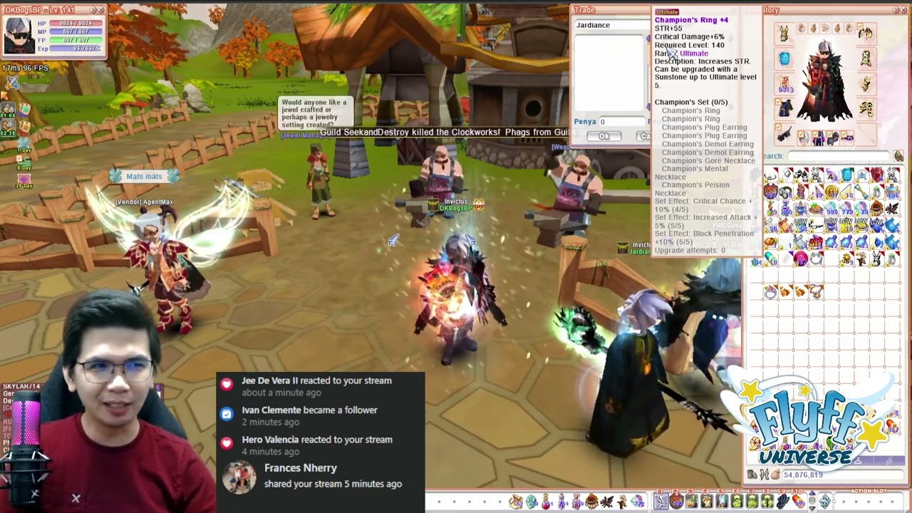 Flyff Universe - Dimantling Tradable Accessories +20 to Ultimate Champion Set +4!