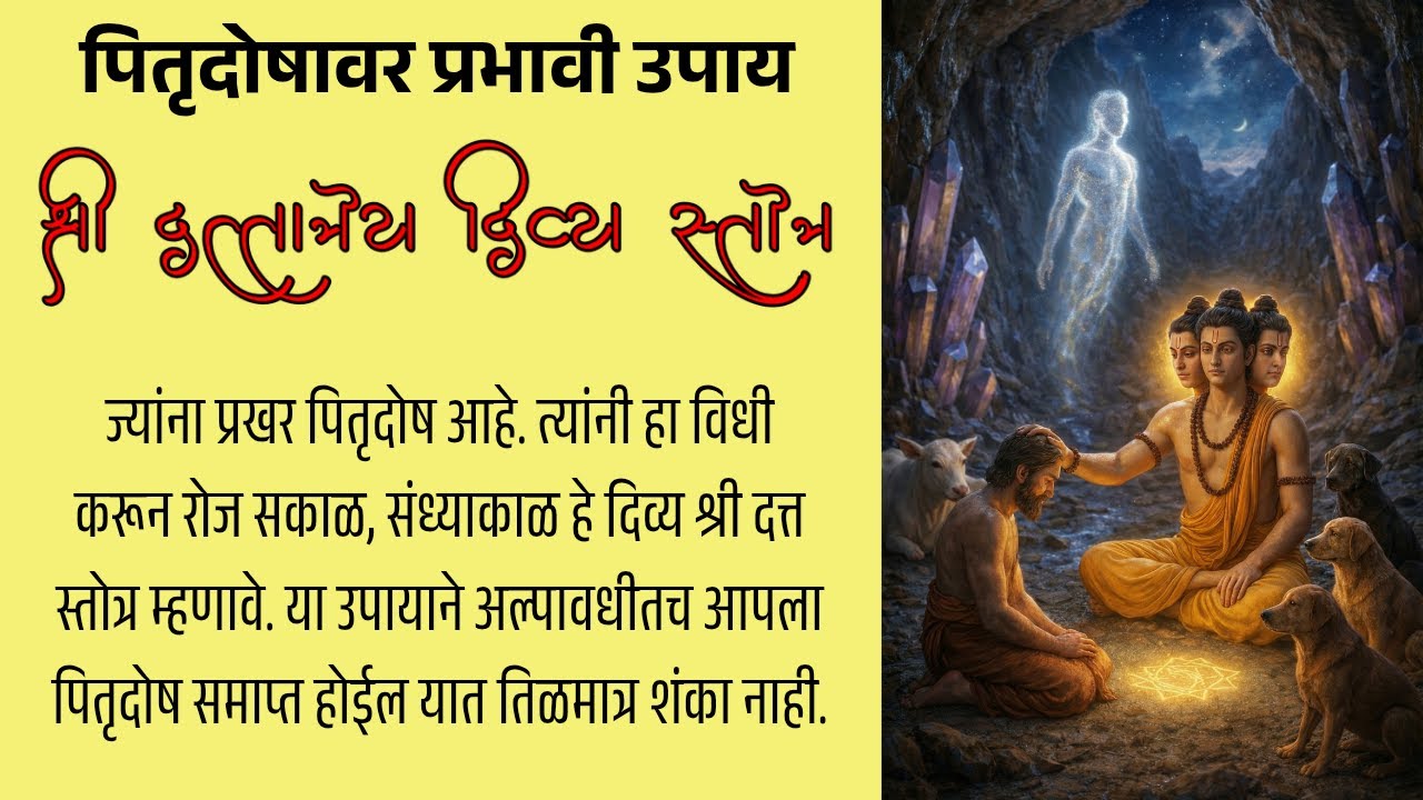 पितृदोषावर प्रभावी उपाय ॥ श्री दत्तात्रेय दिव्य स्तोत्र ॥ With Lyrics