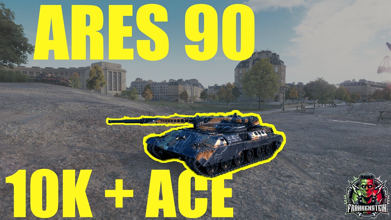 WOT Gameplay | ARES 90 - 10K DMG + 8 KILLS + ACE #wot #farming