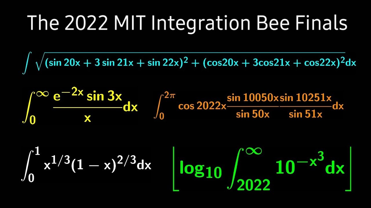 Solving ALL THE INTEGRALS from the 2022 MIT Integration Bee Finals