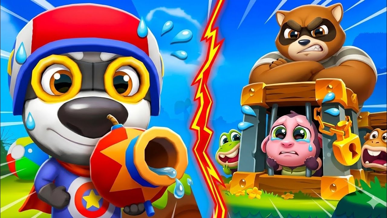 Talking Tom Splash Force Danger Hank vs Roy Raccoon Gameplay Android ios