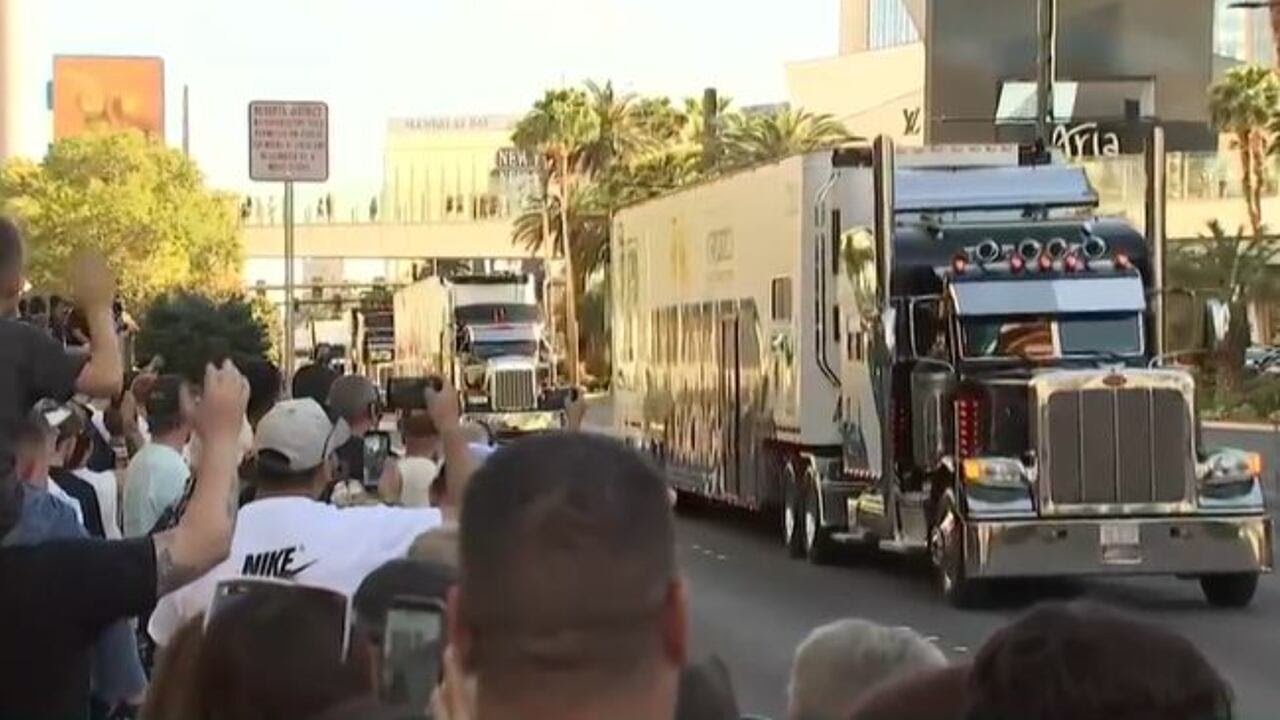 FULL VIDEO: NASCAR hauler parade returns to Las Vegas Strip 2026