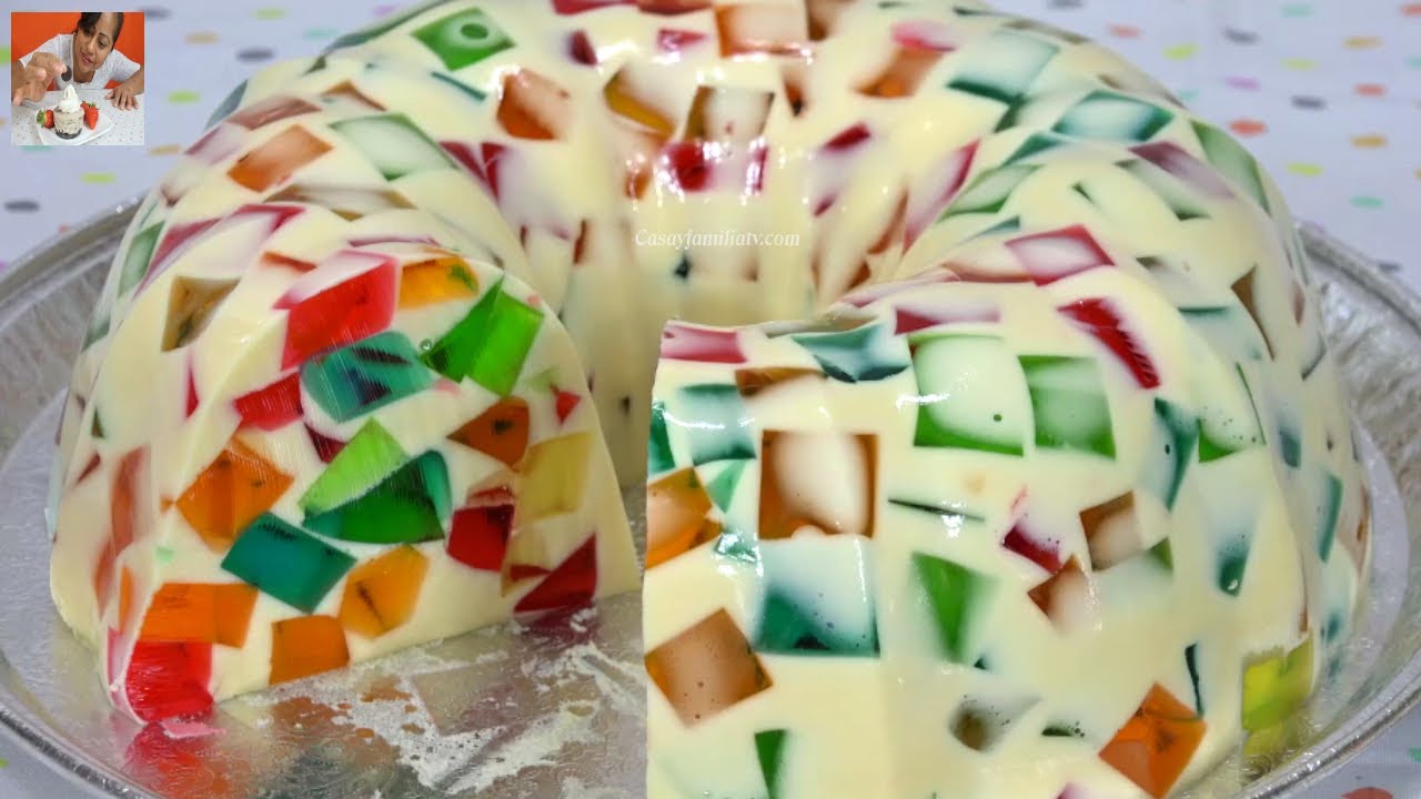 POSTRES FACILES Y RAPIDOS | Gelatina de Mosaico, 3 Leches con Piña | Recetas en Casayfamiliatv