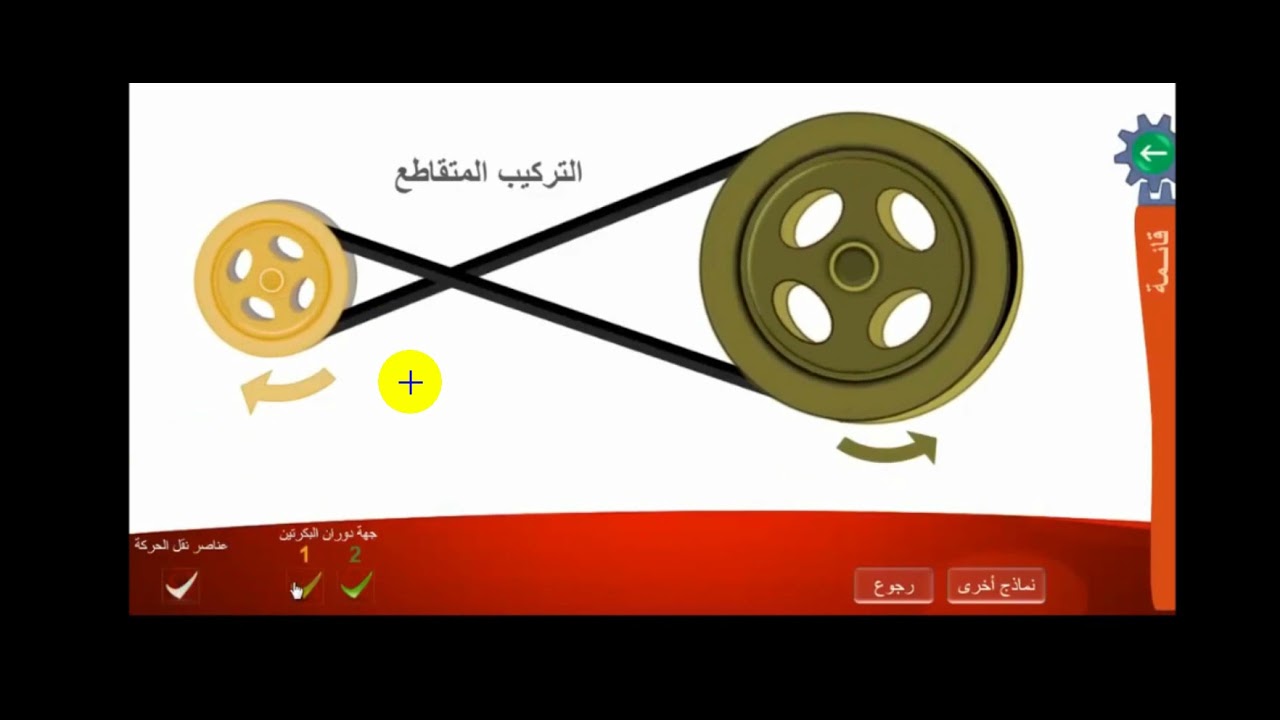 وسائل نقل الحركة, البكرات و السيور pulleys and belts, انواع الاحزمة, حساب السرعة واقطار البكرات