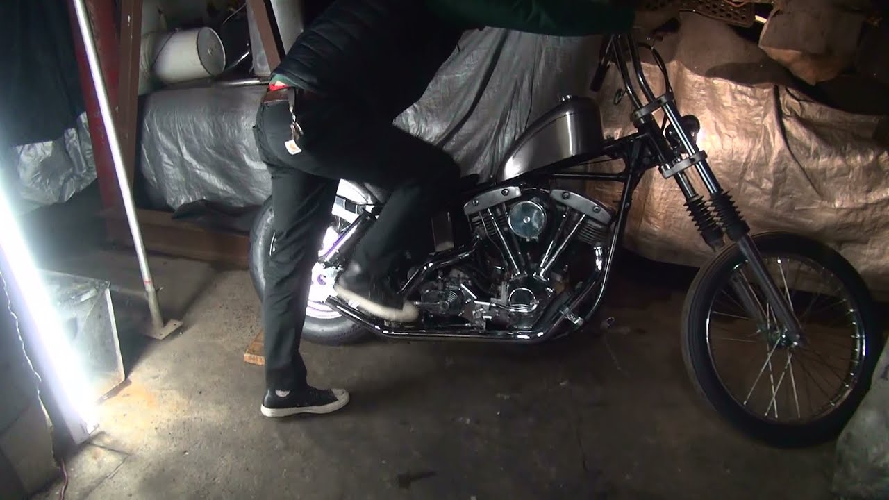 #130 1974 shovelhead 74ci fx bobber chopper get running new bike build harley by tatro machine