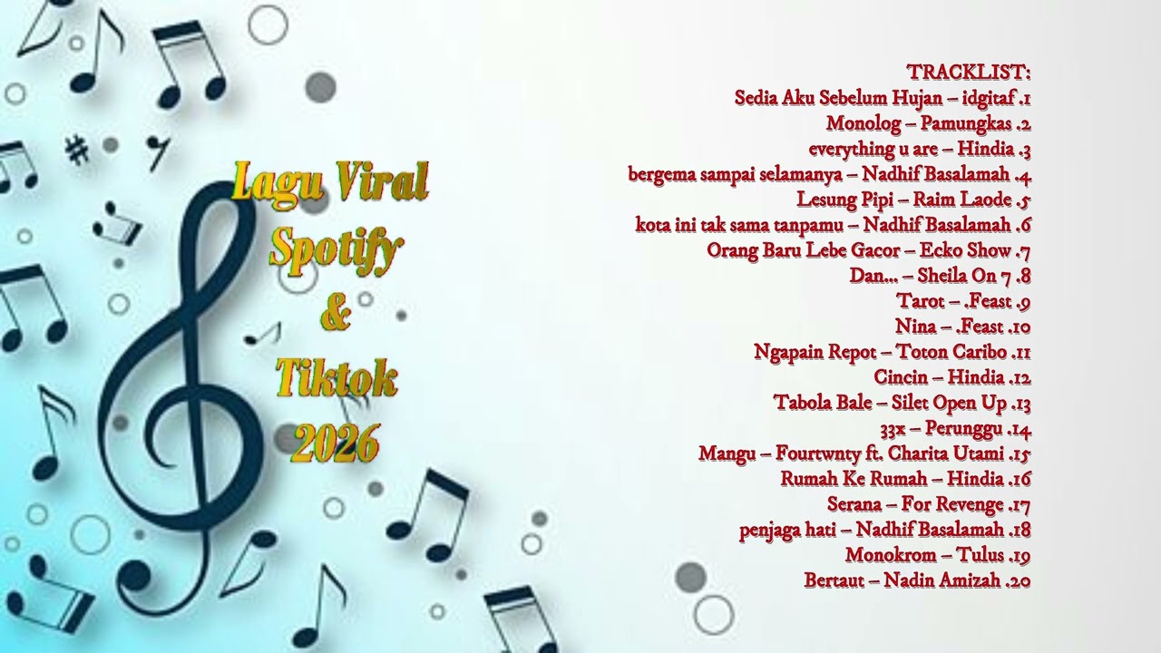 Lagu Hits Viral Spotify | Tiktok 2026 — Lagu Santai Terbaru 2026 | Sedia Aku Sebelum Hujan | COVER
