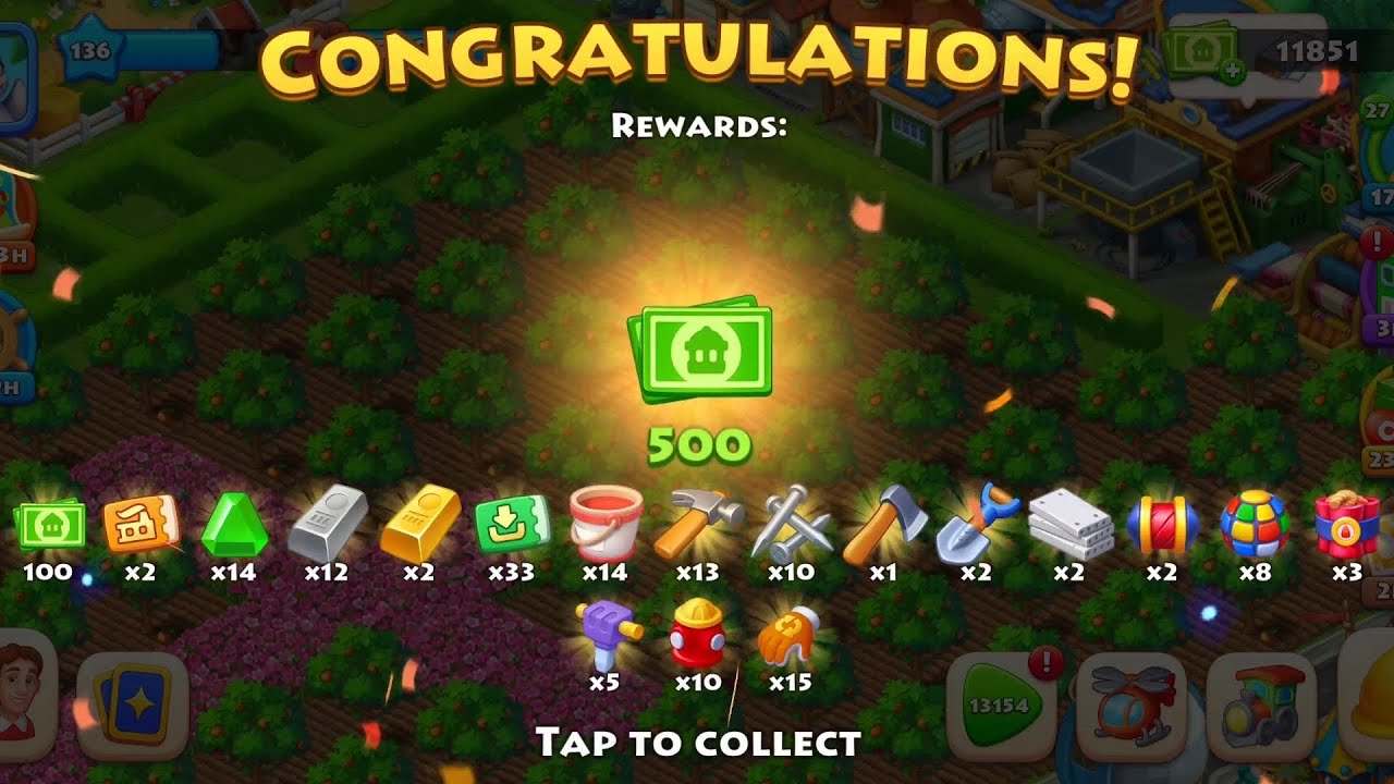 Township Pirate Treasure Winning 500 Tcash!! Gameplay Level 136 #3
