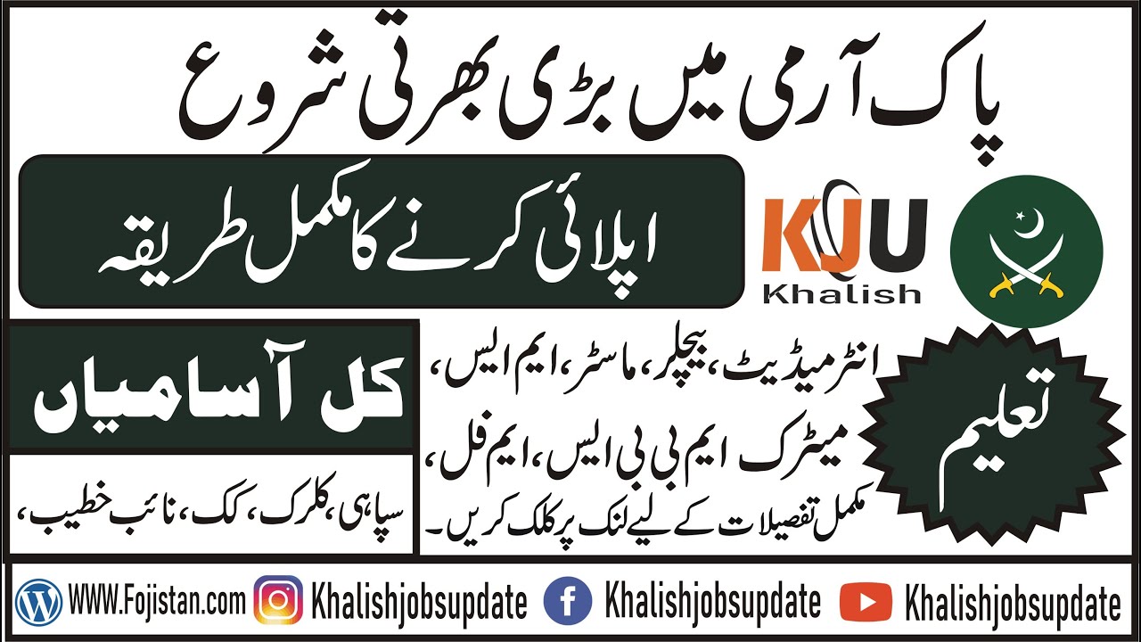 Pak army Soldier sepoy Clark's jobs all pakistan|Pak army jobs 2021|پاک آرمی جابز آل پاکستان بھرتی