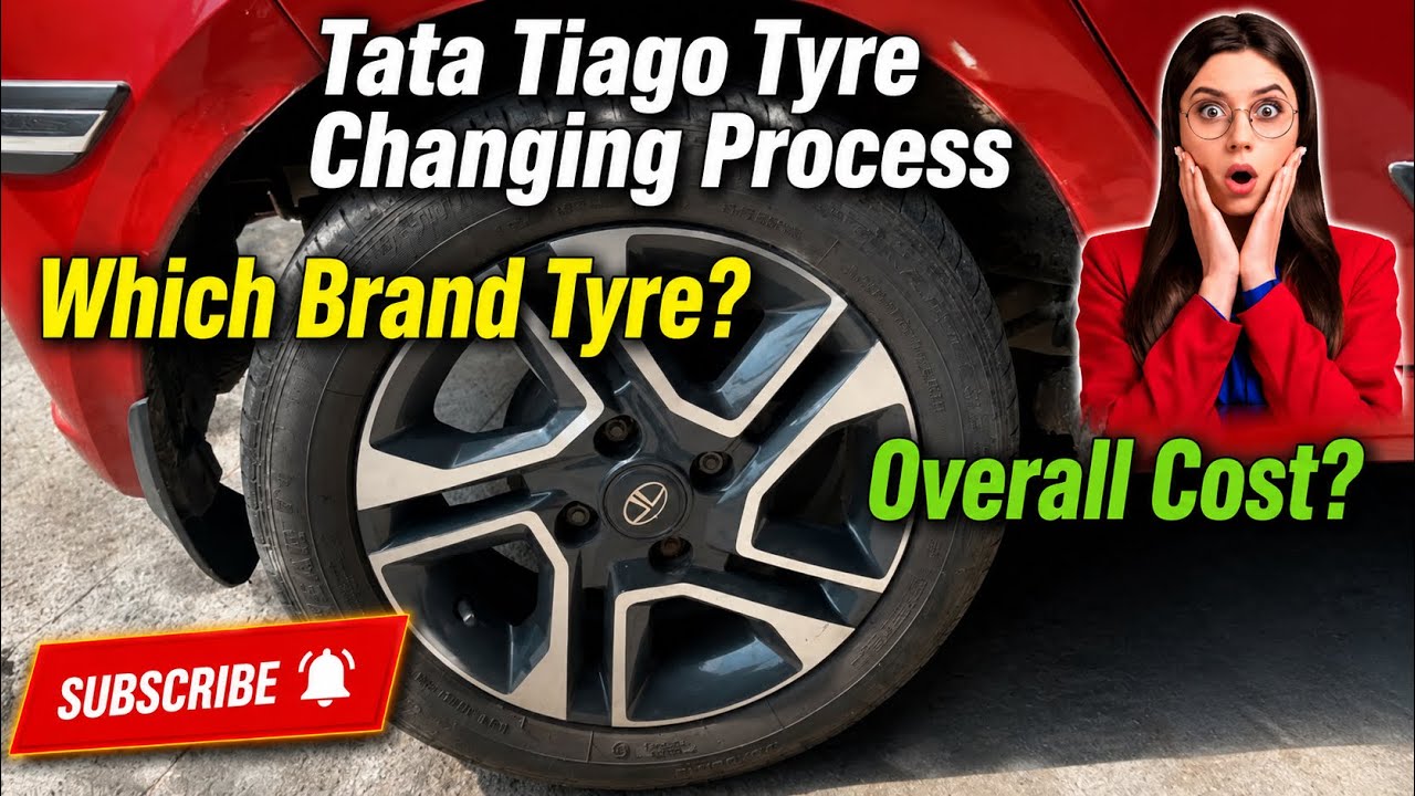 Tata Tiago Tyre Change Overall Cost #tyre #car #tiago #tata #wheelbalancing #india 