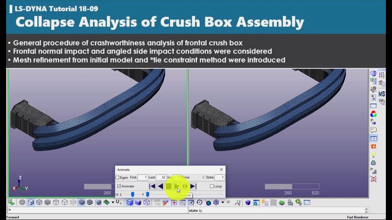 LS-DYNA tutorial | Collapse Analysis of Crush Box Assembly | 1809