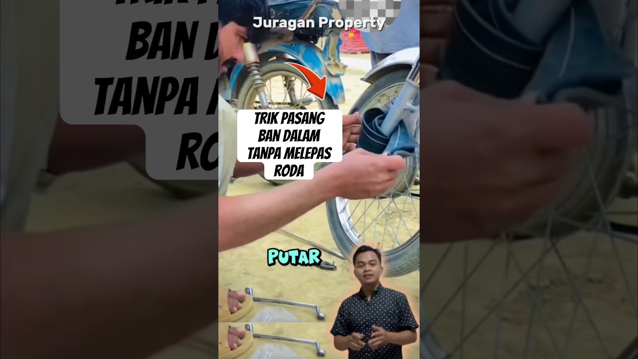 Trik pasang ban dalam tanpa melepas roda #trending #fyp ##fypシ゚viral #fypshort #short
