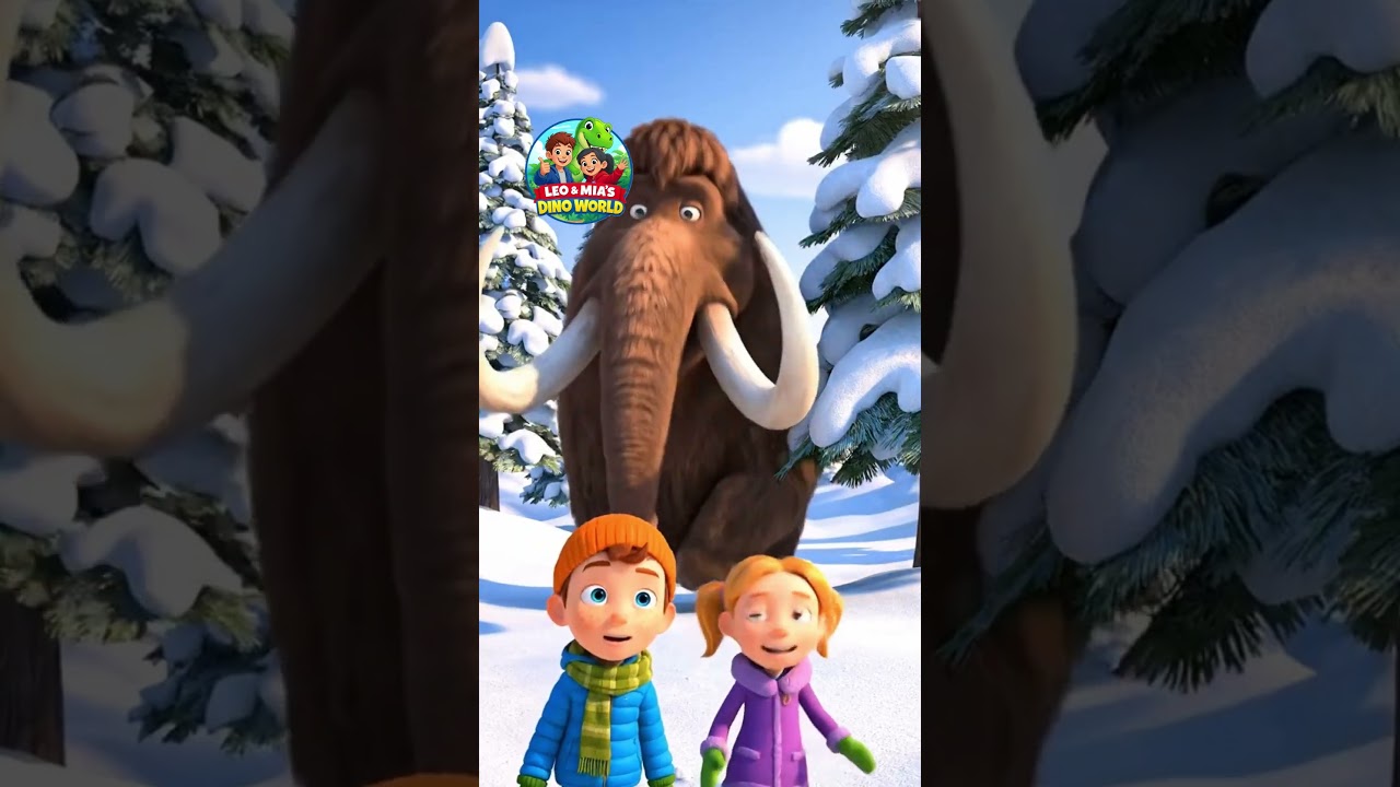 Лео и Миа встречают шерстистого мамонта 🐘❄️ История про динозавров для детей 