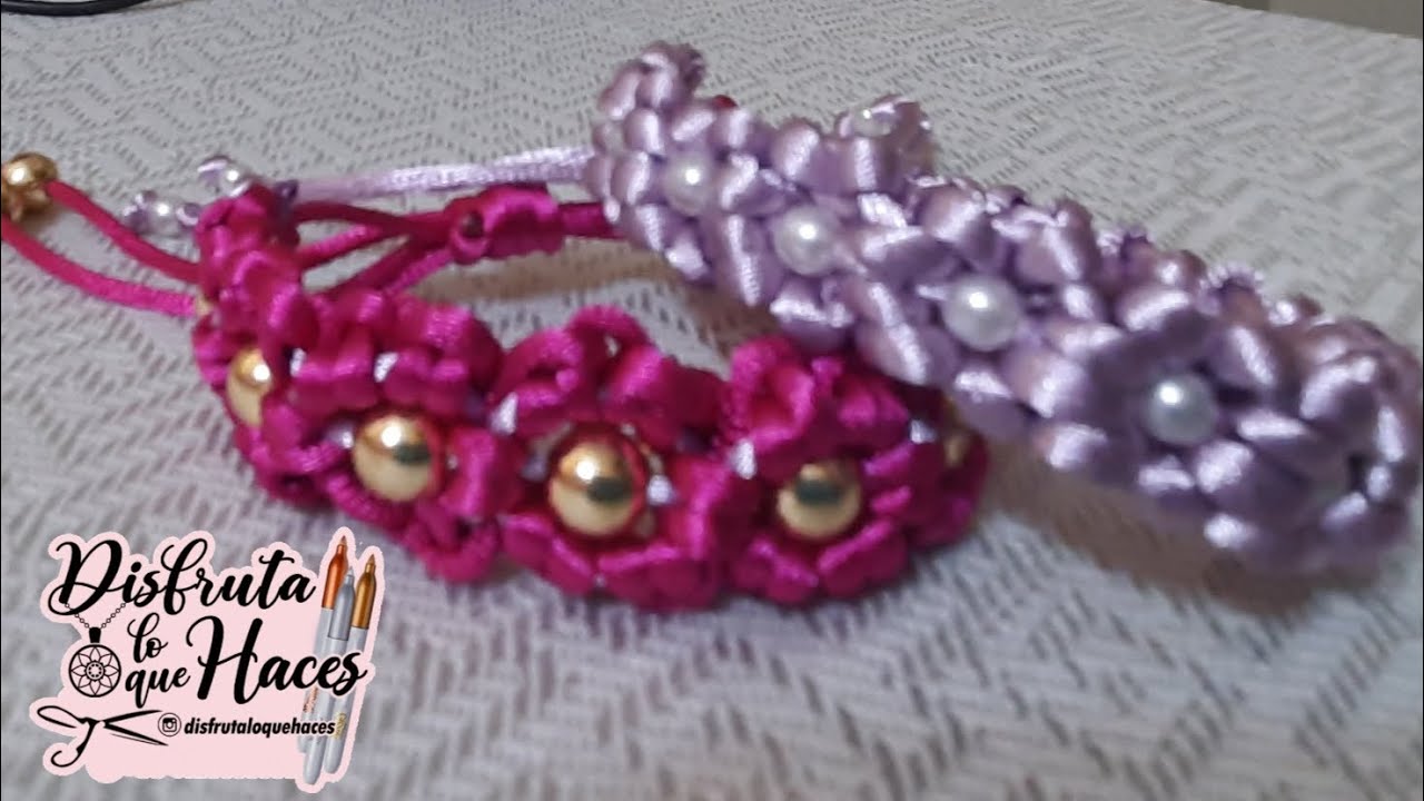 Pulsera en la Tecnica de Macrame - Nudo Flor   #macrame