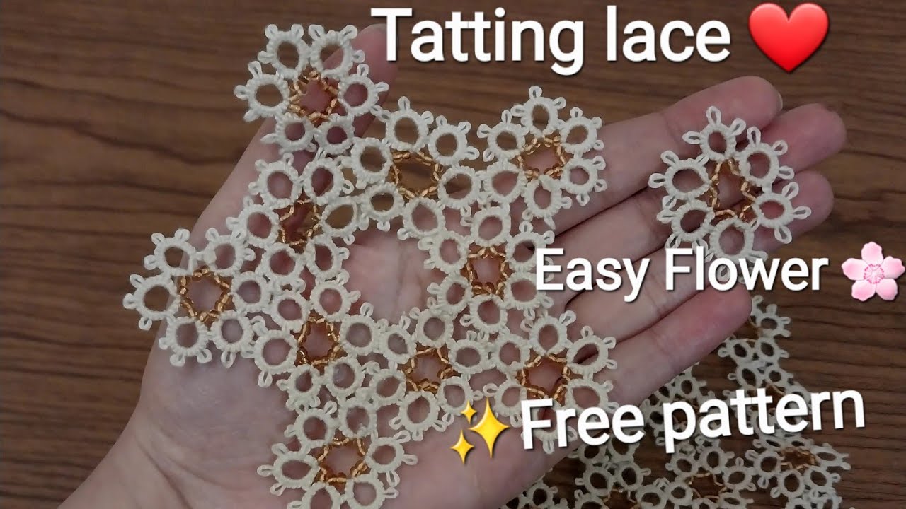 #frivolité ❤️ ,#Tatting lace ❤️,Easy Flower 🌸  ,#Free pattern