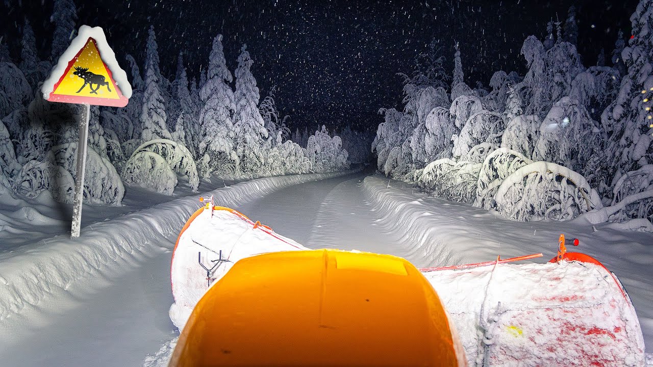 Snow plowing a moose trail or a road?