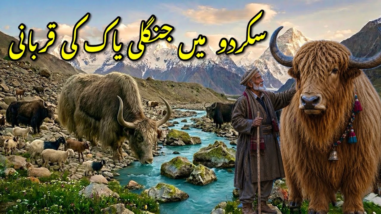 Giant Mountain Yaks Arrive at the Cattle Market | Eid al-Adha Preparations in Skardu 