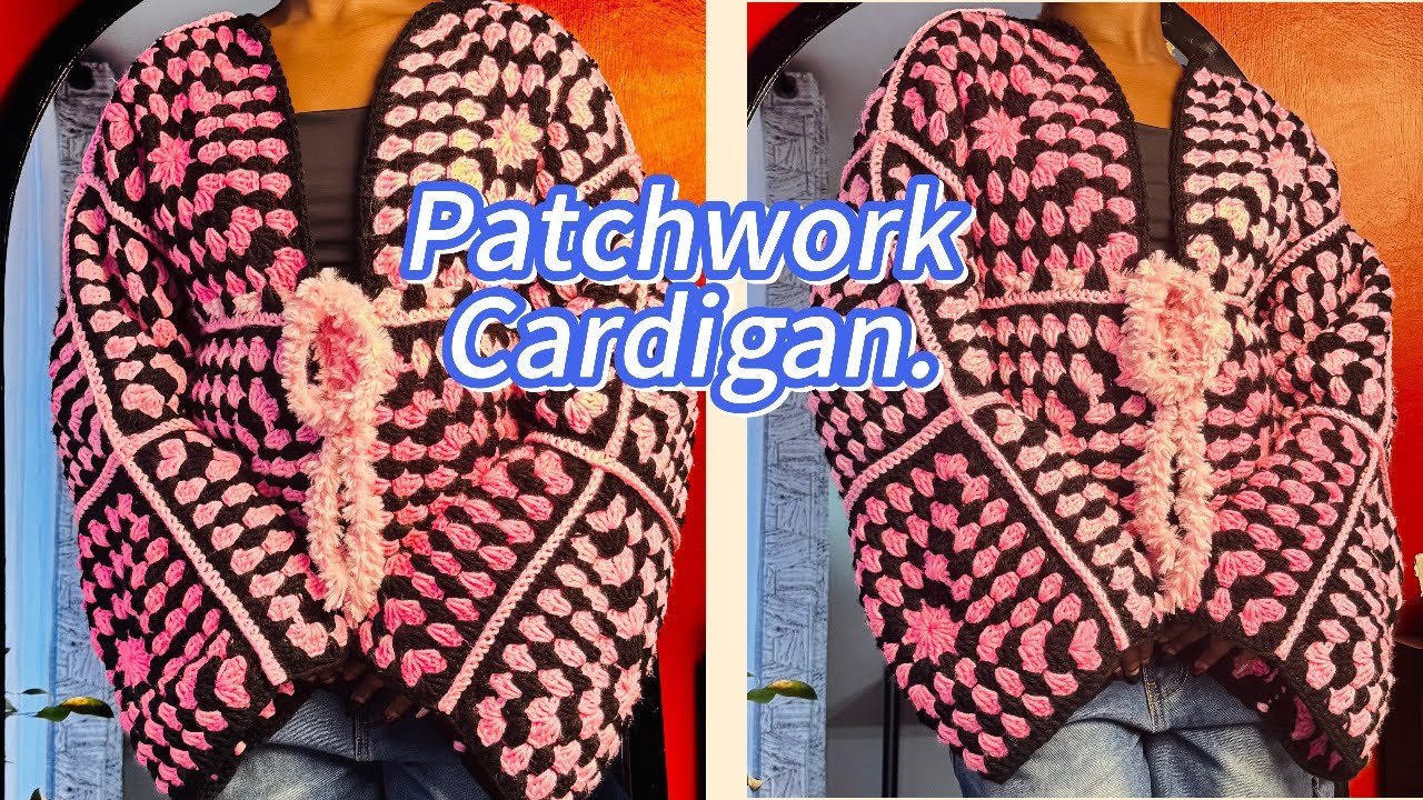 How to crochet granny squares patchwork cardigan tutorial /beginner friendly tutorial