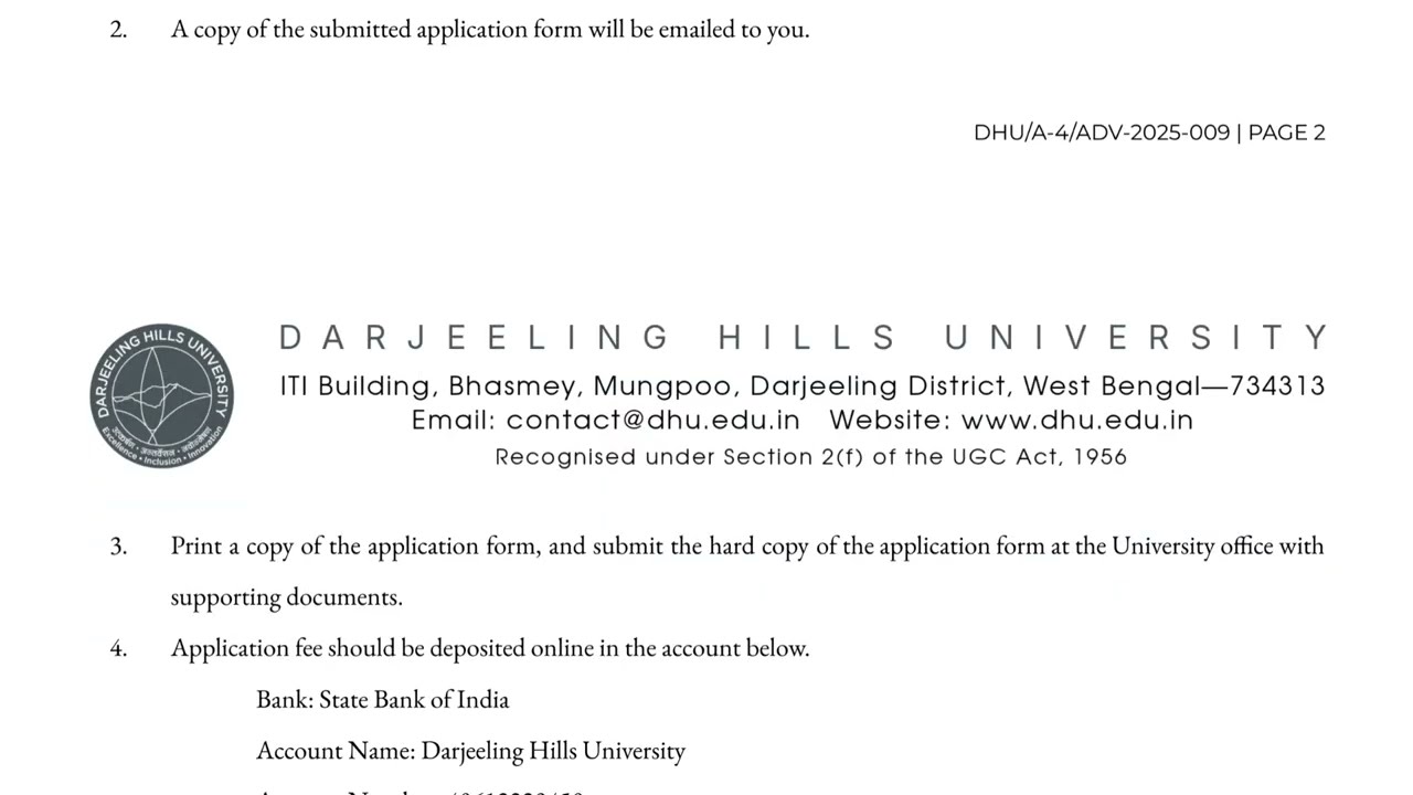 Guest Faculty Posts- Darjeeling Hills University....