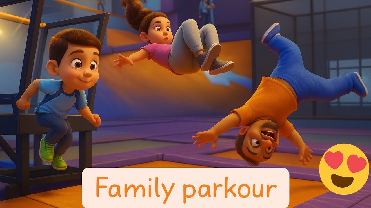 ¡La familia en camas elásticas!