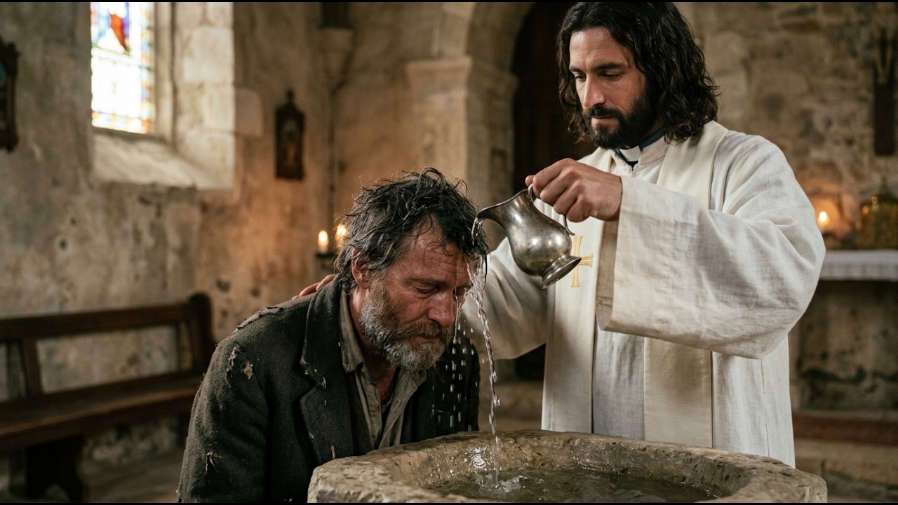 EL PADRE RECHAZÓ BAUTIZAR AL MENDIGO… Y JESÚS LO HIZO DELANTE DE TODA LA IGLESIA