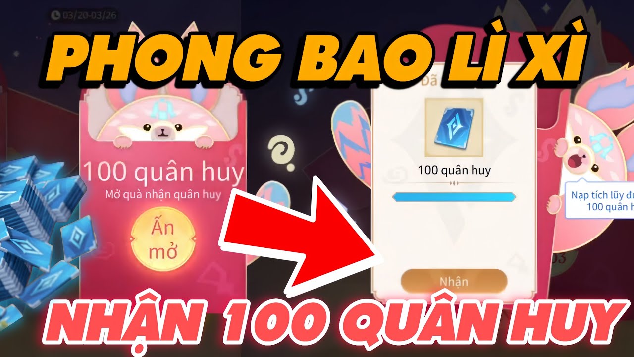 Cách Nạp Quân Huy Nhận Phong Bao Lì Xi 100qh và Mua Trang Phục Triệu Vân Chiến Thần Vô Song