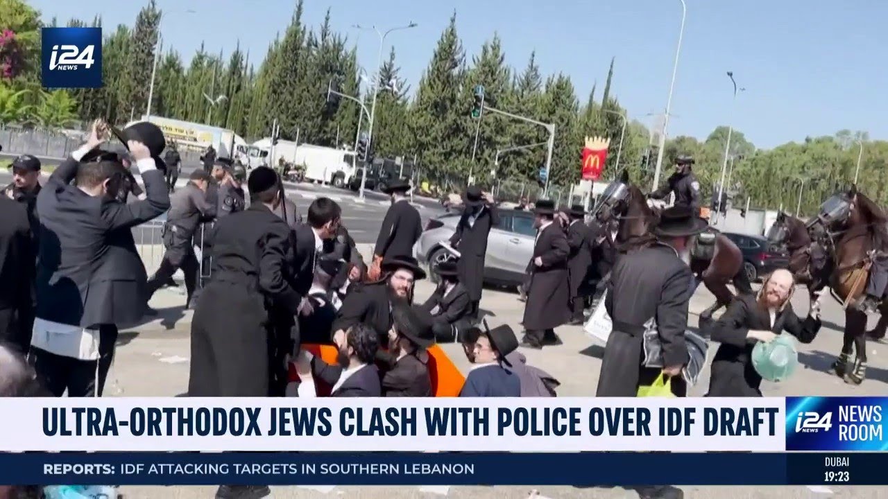 Ultra-Orthodox Jews riot outside of main IDF drafting center