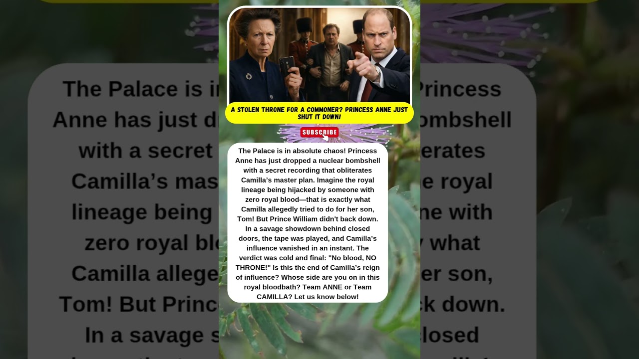 ANNE EXPOSES ALL! Camilla&rsquo;s Son Banned from Throne! 👑🔥 #RoyalDrama #PalaceScandal #QueenAnne