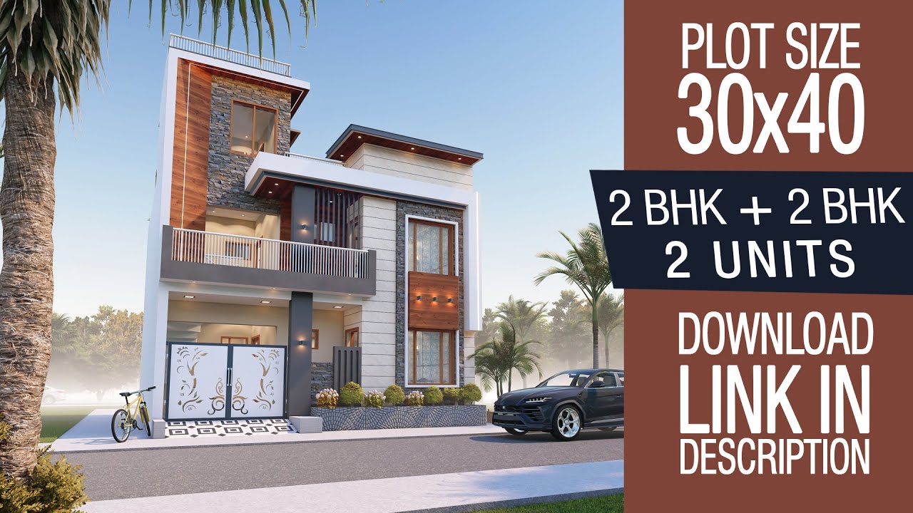 30x40 West Facing House Plan | 2BHK + 2BHK | 1200 Square Feet | 30*40 Renting House Design | P98
