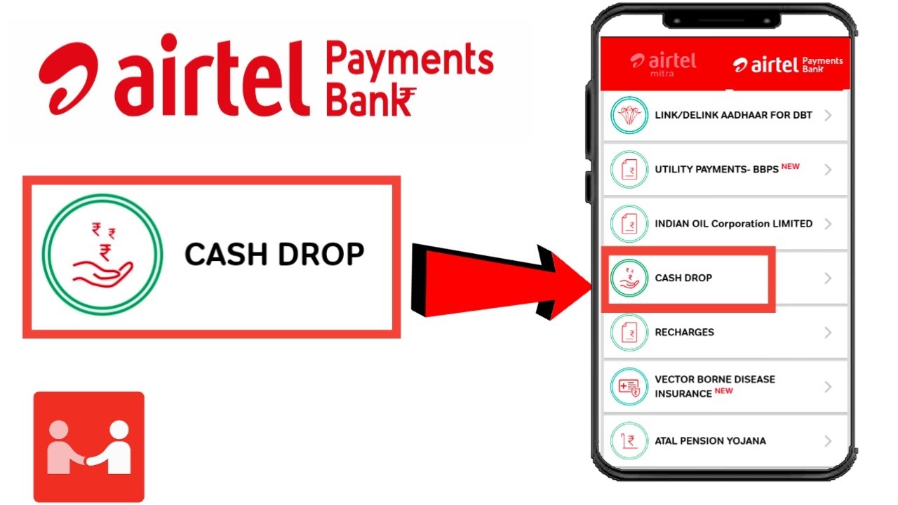 कैश ड्रॉप क्या है |  high commission | Airtel Payment Bank