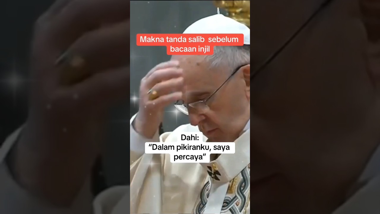 Makna tanda salib sebelum bacaan Injil. #salib #katolik #injil