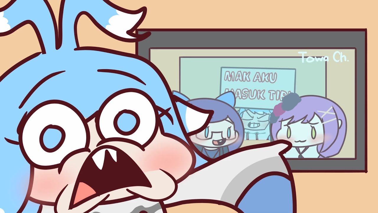 A-chan and Towa wondering what Kobo write in her stream @Animation