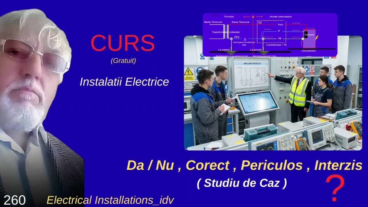 260.  DA/NU,  Corect,  Periculos,  Interzis. ?   Studiu de caz.  Curs (gratuit) Instalatii electrice