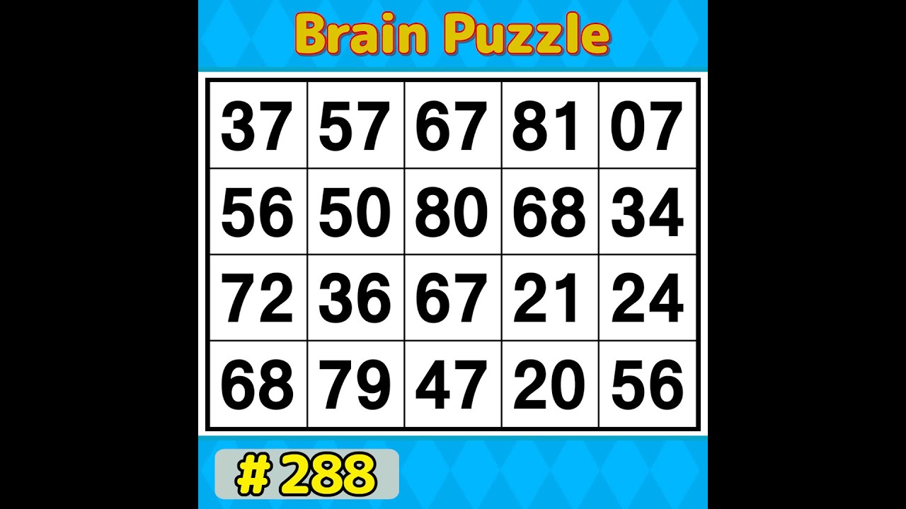 【Number Search】 Boost your concentration. 《Brain training》 #288