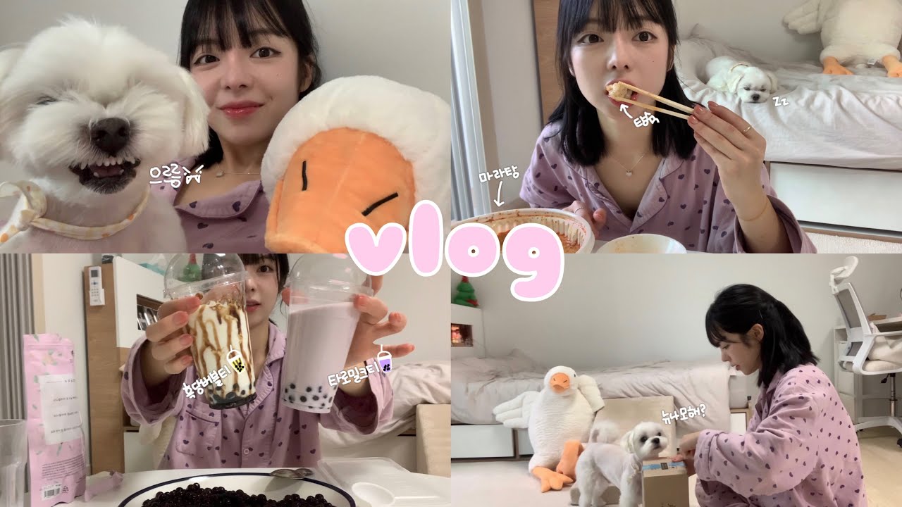자취생vlog ㅣ마라탕ㅣ공차버블티 만들기🧋ㅣ킨더조이ㅣ산책 🦮🏃🏻‍♀️