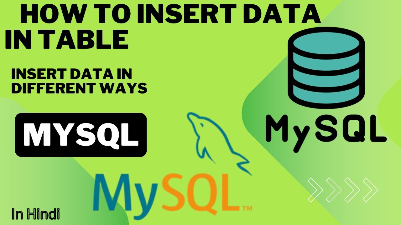 How To Insert Data Into Table in MySQL