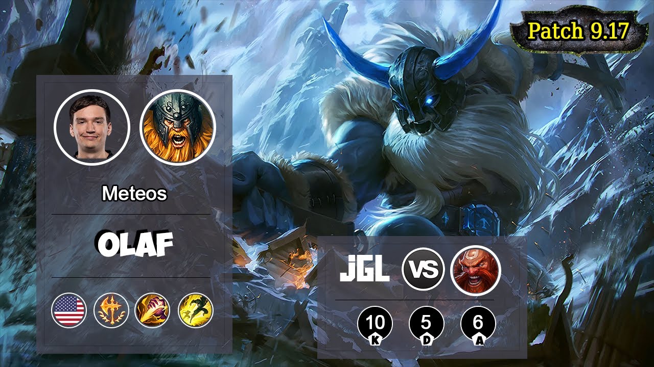 Meteos Olaf JUNGLE vs Gragas | LOL | S9 NA Grandmaster - Full Gameplay
