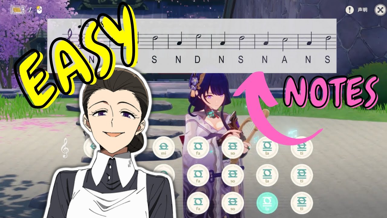 【EASY】Isabella's Lullaby - The Promised Neverland | Genshin Impact Lyre with NOTES | Tutorial 原神樂譜