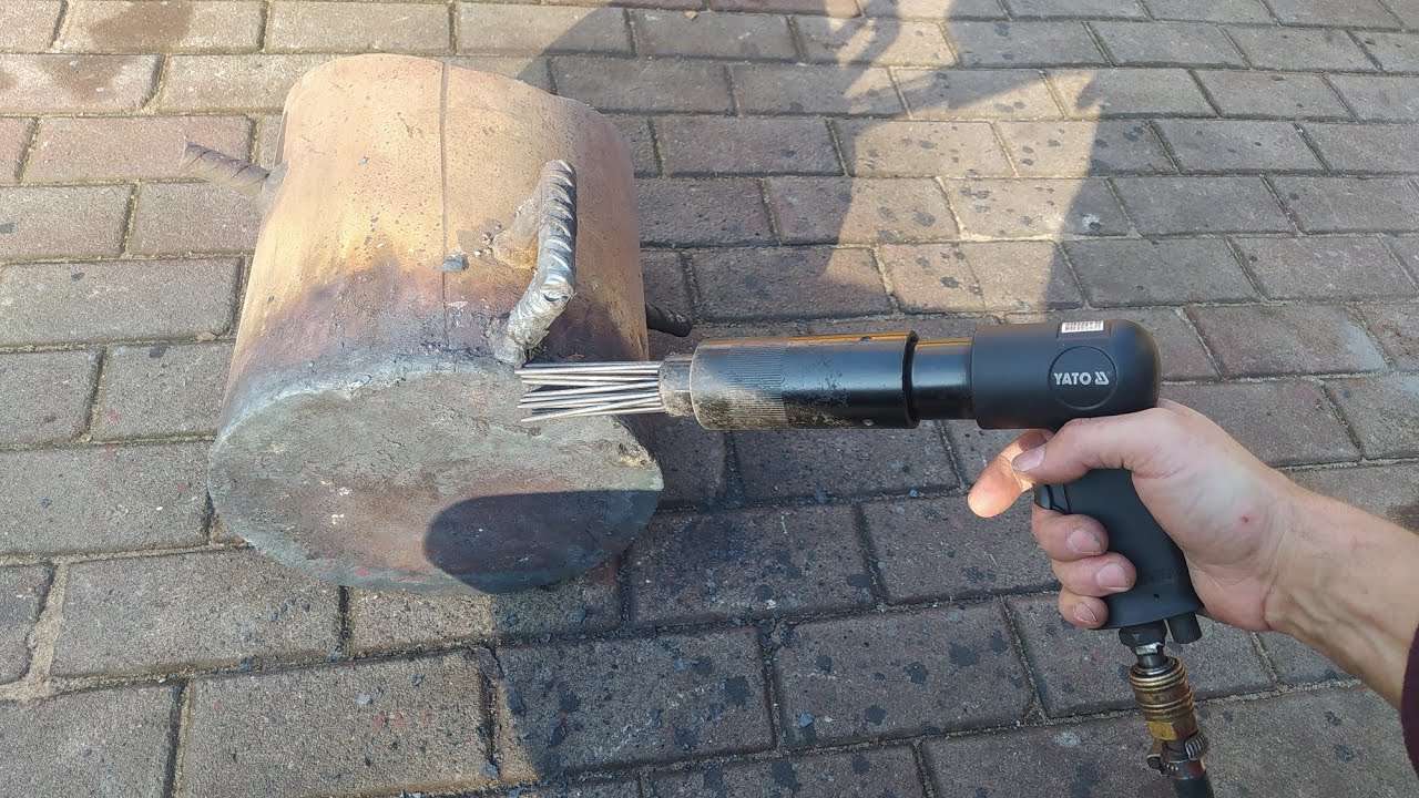 pistolet(młotek pneumatyczny iglicowy, gradownica) jak to działa, odbijanie rdzy