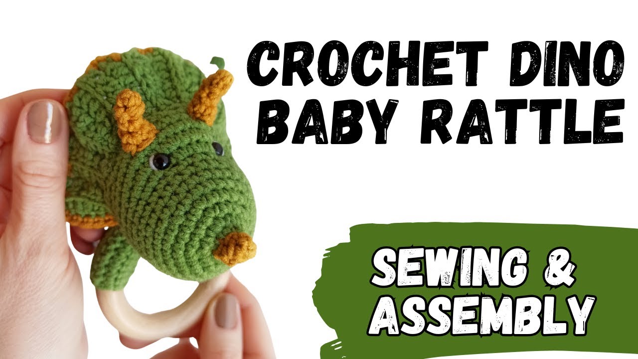 Amigurumi Dinosaur Baby Rattle – Sewing & Assembly Tutorial