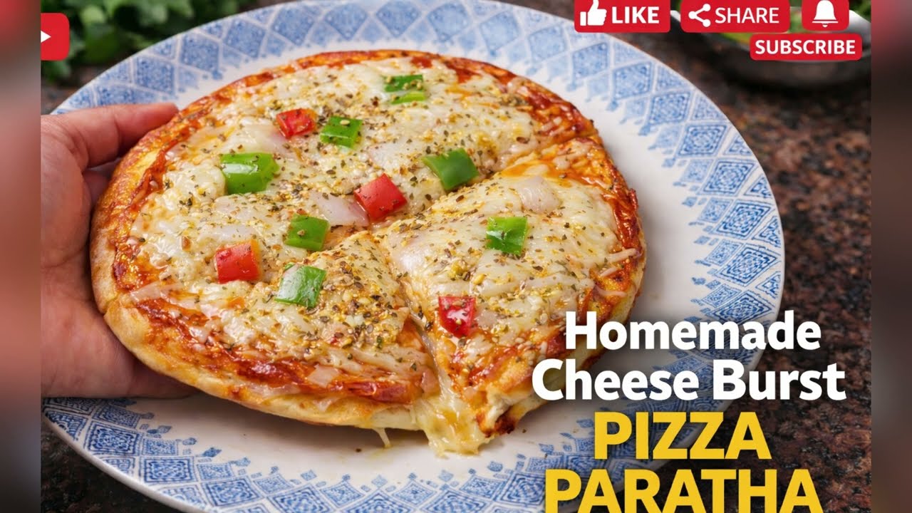 🍕🫓 Cheese Burst Pizza Paratha – crispy outside, gooey inside! #shortvideo #pizza #pizzalover #shorts