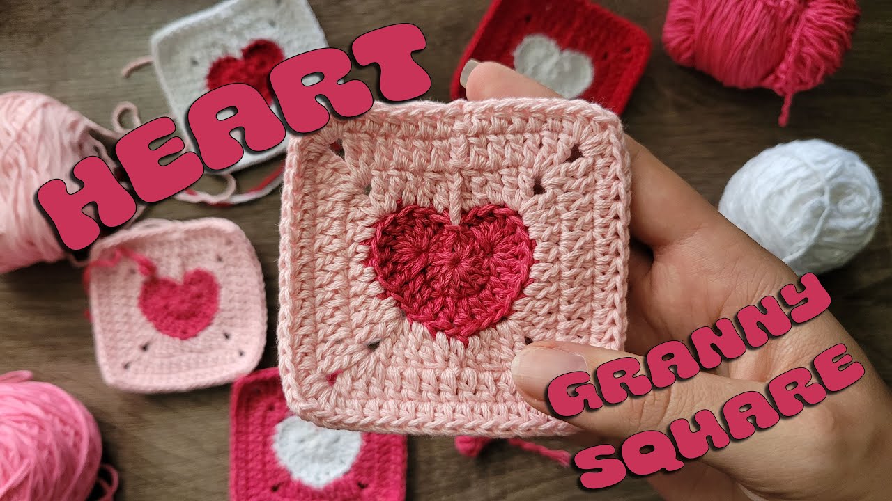 How to Crochet this Heart Granny Square